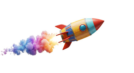 Fototapeta premium Fun rocket with a childish look. generative ai