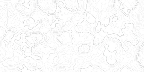 "Abstract Topographic map design with grey lines seamless pattern on white background. Geographic contour map paper texture. Retro topographic map, geographic mountain relief. Vector. Illustration" © Sadiya