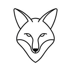 wolf head vector icon line art on transparent background