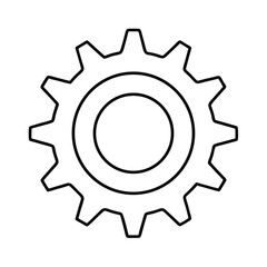 gear vector icon line art on transparent background