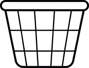 trash can vector icon line art on transparent background