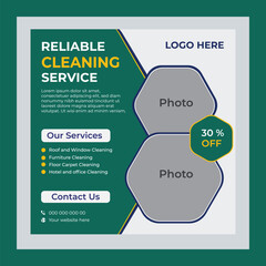 Reliable Cleaning Service Social Media Post Design 