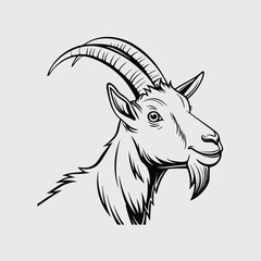 Detailed Goat Standing Logo concept