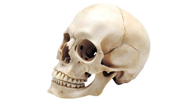 Human skull isolated on a white background