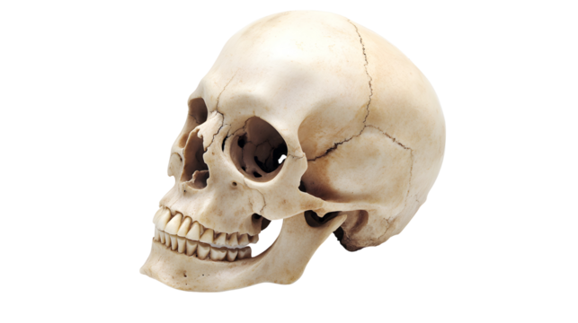 Human skull isolated on a white background