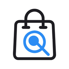Search icon with shopping bag
