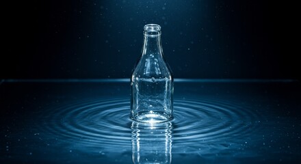 Droplets cascade from a glass bottle underwater photography abstract art close-up view captivating water dynamics