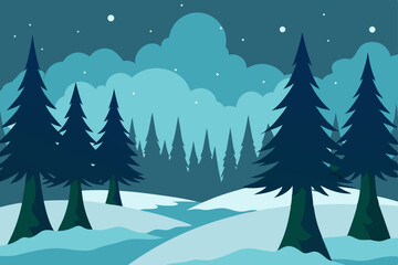 Fototapeta premium winter landscape with trees and snow
