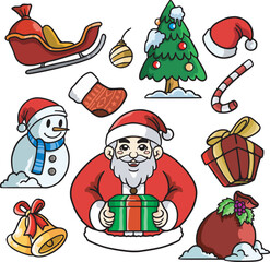 Cartoon Santa Vector.eps