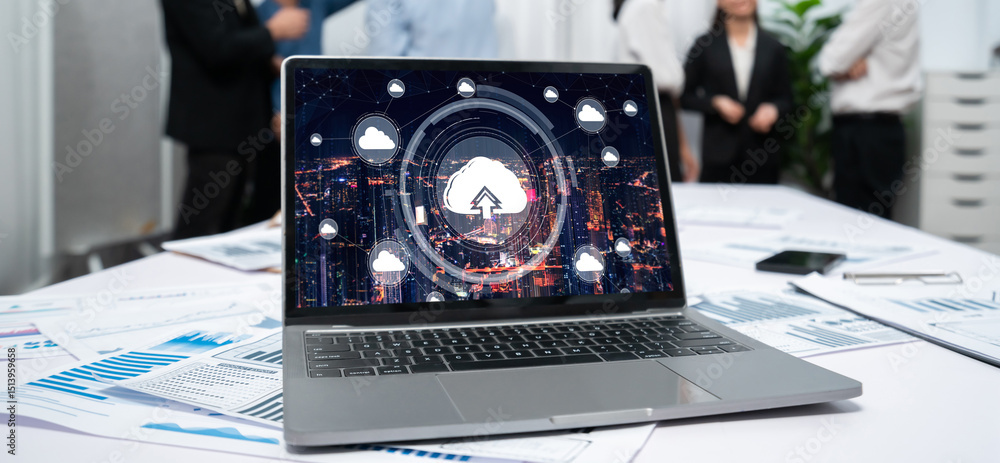 Fototapete cloud computing software for brisk remote work and personal data storage