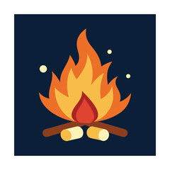 Campfire night flame burning wood cozy