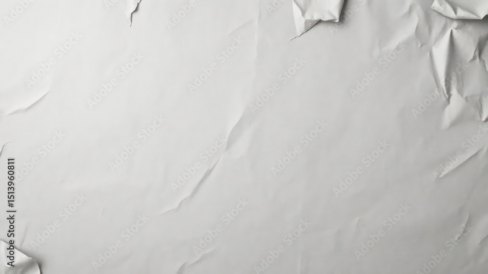 Aufkleber subtle light gray crumpled paper texture with delicate folds and torn edges provides a versatile bac