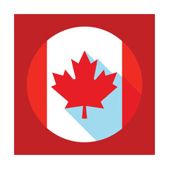 Canadian flag icon red white maple leaf