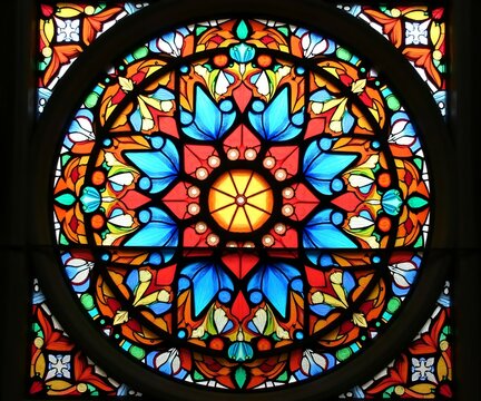 stained glass window in a church