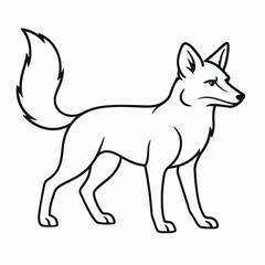 Vector illustration of wolf fox and dog with animal nature and wildlife elements