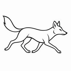 Running wild black wolf vector illustration silhouette design