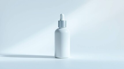 Elegant White Serum Bottle Mockup Volumetric Lighting