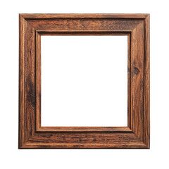 Brown wooden vertical frame isolated on transparent background