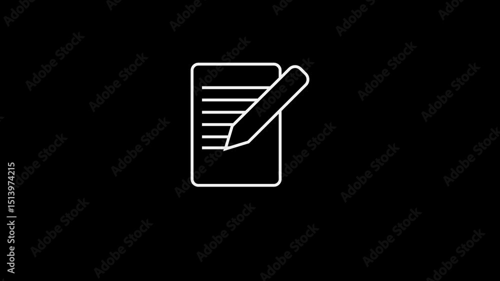 Poster pen and paper icon element for design. document icon on white background contact list with a pen log