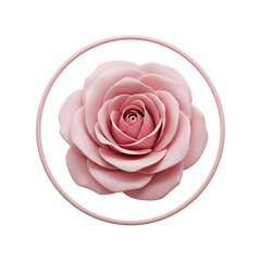Encircled Elegance A Blush Pink Rose isolated on transparent baackground