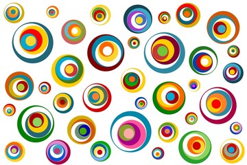 Seamless pattern with colorful circles. Colourful luck beads. 