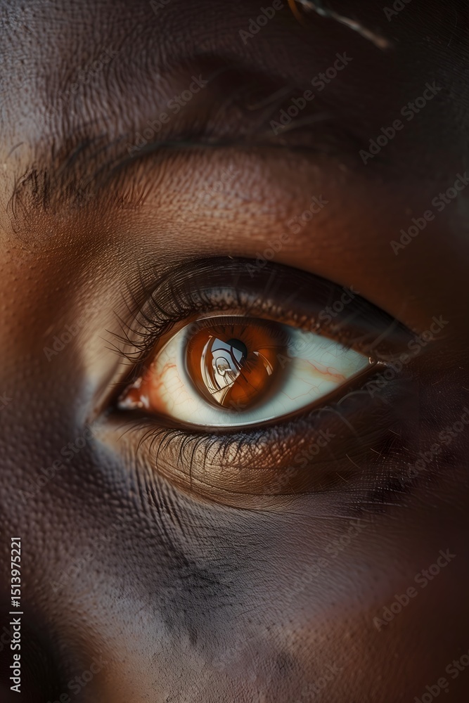 Poster intricate macro shot of an eye showcasing its detailed texture, capturing the beauty and complexity 