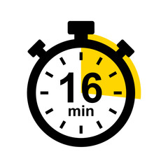 16 minute timer. Stopwatch icon