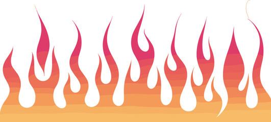Red hot chili peppers vector art illustration with fiery orange and yellow flames design symbol