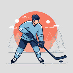 Obraz premium Ice hockey forward preparing to shoot — PNG icon