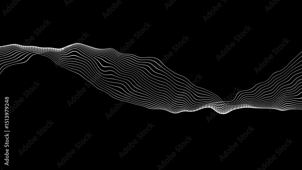 Poster thin wavy line abstract background.abstract vector wavy lines flowing smooth curve white light gradi