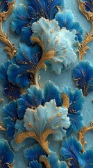 Luxurious flower artwork with golden accents high resolution image
