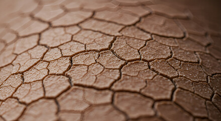 The land becomes dry, cracked and barren due to global warming.