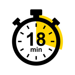 18 minute timer. Stopwatch icon
