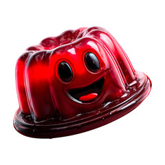 Fototapeta premium Jello bouncing with a big grin, transparent background
