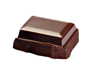 close up of chocolate pieces on white background