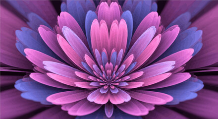 Fototapeta premium Abstract Purple Flower Bloom – Symmetrical Petal Design in 3D 