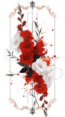 Artistic snapdragon floral painting with Japanese influence high resolution photo