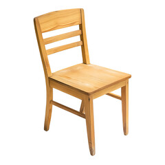 A simple and sturdy wooden chair, perfect for any home or office. This chair features a classic design with a slatted back and a comfortable seat