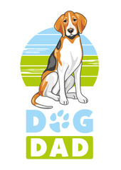 Foxhound Dog Dad. Sticker