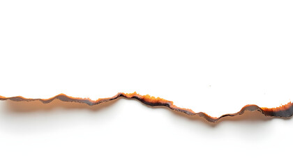 white burnt paper with burnt edges isolated transparent background