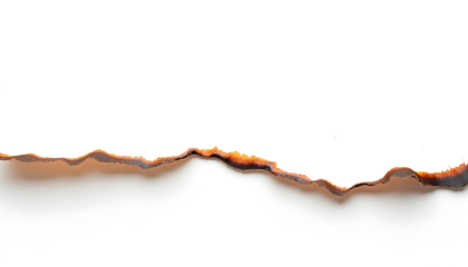 white burnt paper with burnt edges isolated transparent background