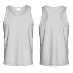 3D Render of Sleeveless Tank Top Jersey Mockup. Front and Back View