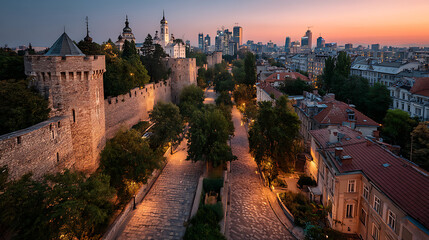 Some castle and some city.