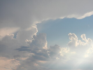 Storm clouds forming in the sky, over Kent County, Delaware. Cloudscape.