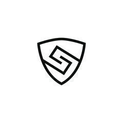 shield logo with letter S in minimalist design style
