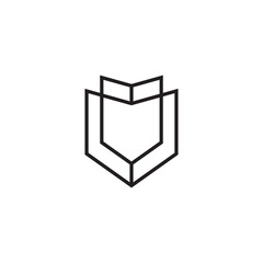 shield logo with line art design style