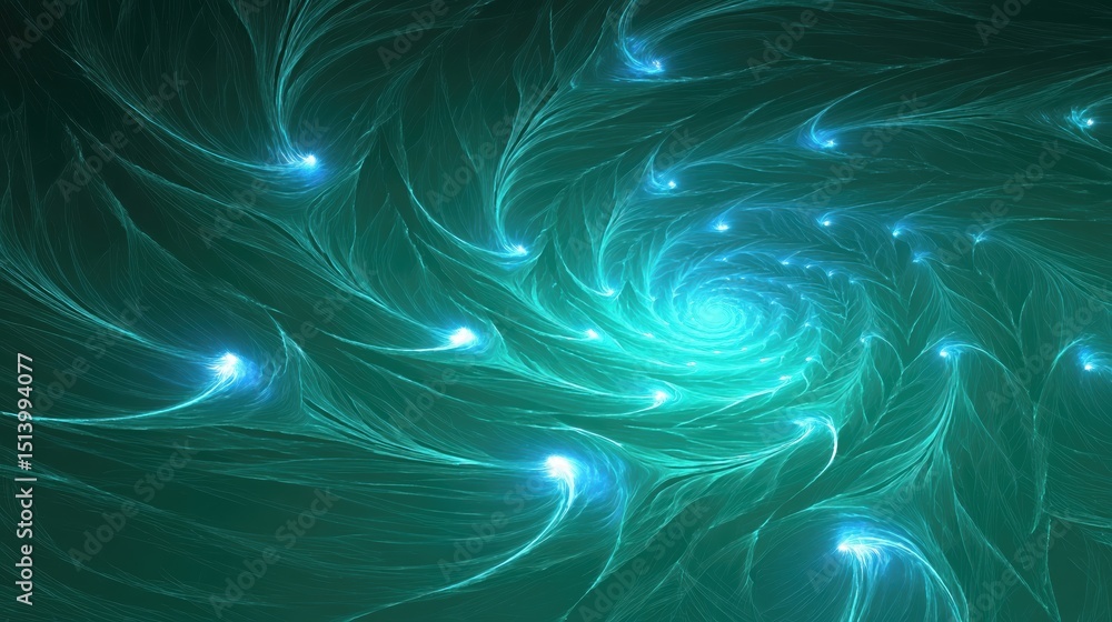 Aufkleber swirling fractal jade pattern with luminous accents creates a captivating visual experience