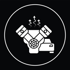 Engine smoked overheat car icon illustration