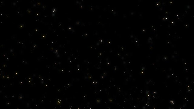 Rising blue particles in front of black backdrop. Floating glowing orbs seamless wallpaper.