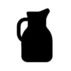 Vector graphic of a black pitcher jug for serving water juice or milk isolated on white background